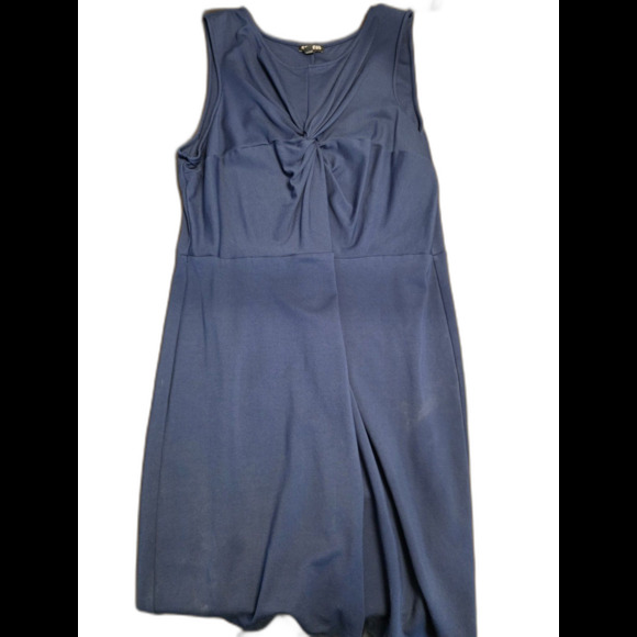Express Womens Dress Large Blue Sleeveless Ruched Front Dress - Picture 1 of 7